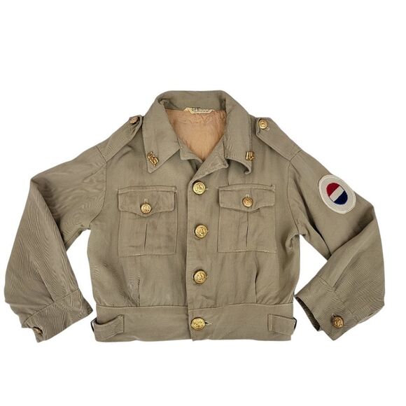 Esskay Vintage WWII Style Kids Tan Military Style Jacket Size 4T - Picture 1 of 13